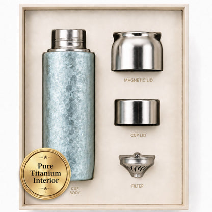 Harmoniq Pure Titanium Bottle Tea Flask + Water Bottle in One