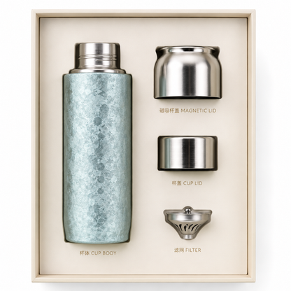 Harmoniq Bottle — Pure Titanium Tea Flask & Water Bottle.