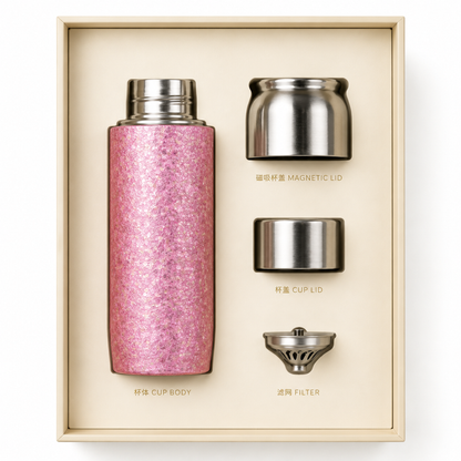 Harmoniq Bottle — Pure Titanium Tea Flask & Water Bottle.