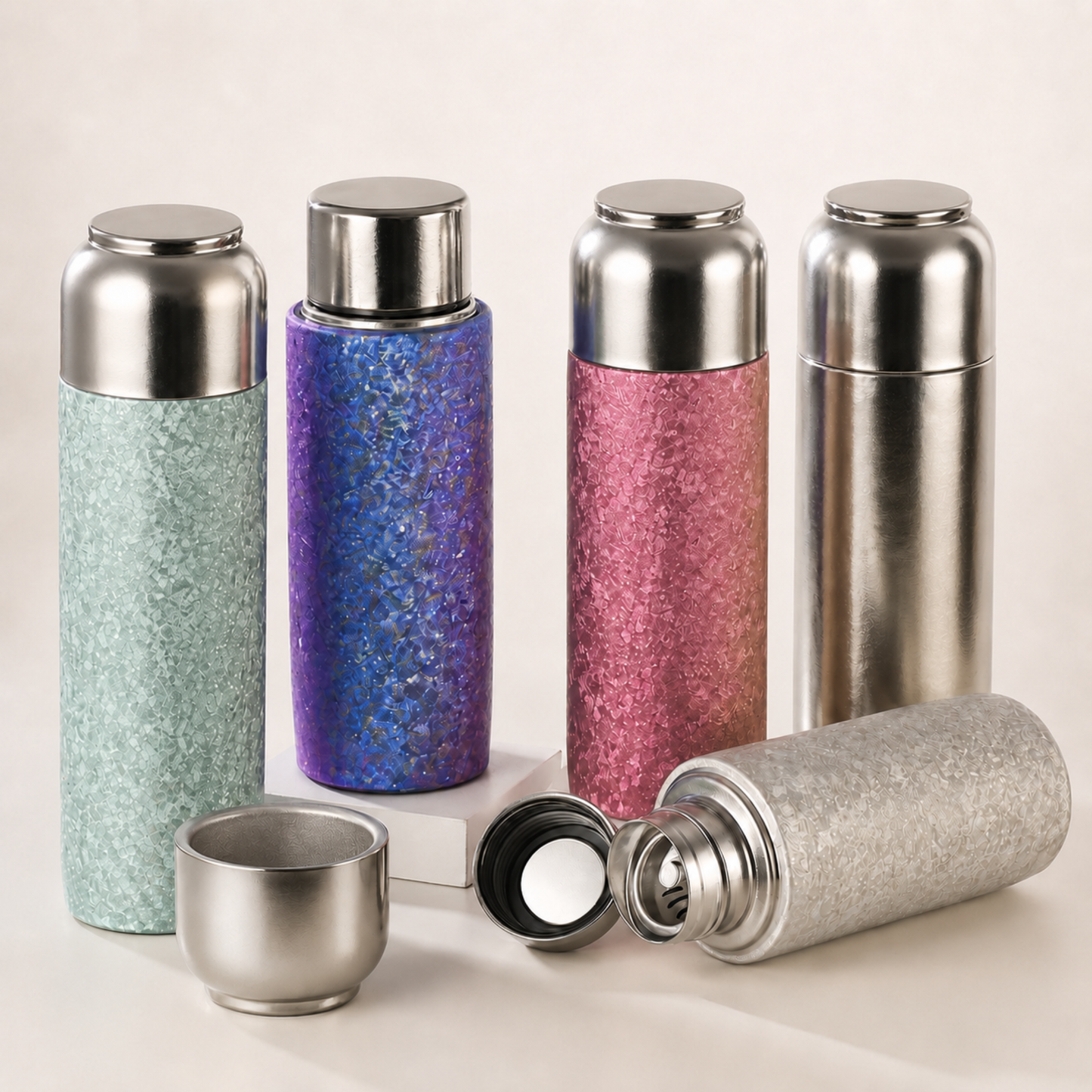 Harmoniq Bottle — Pure Titanium Tea Flask & Water Bottle.