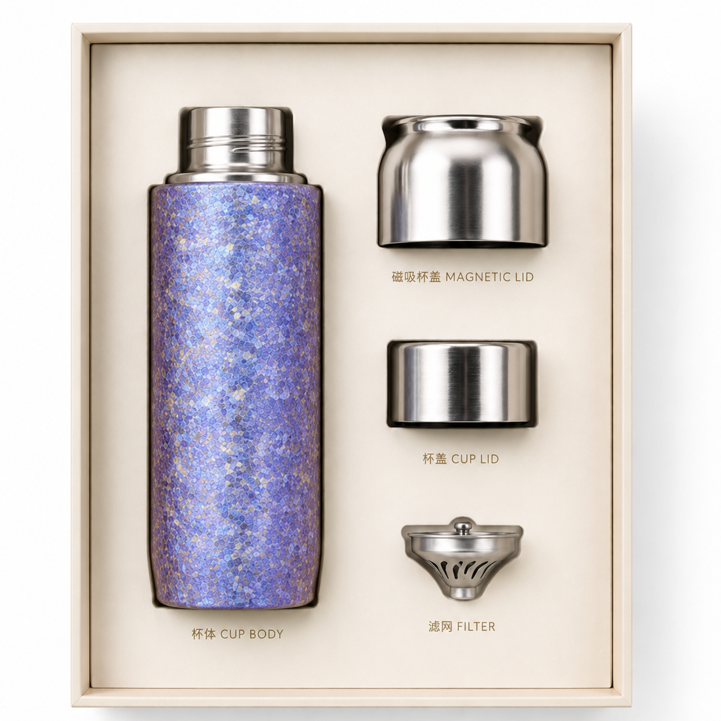 Harmoniq Bottle — Pure Titanium Tea Flask & Water Bottle.