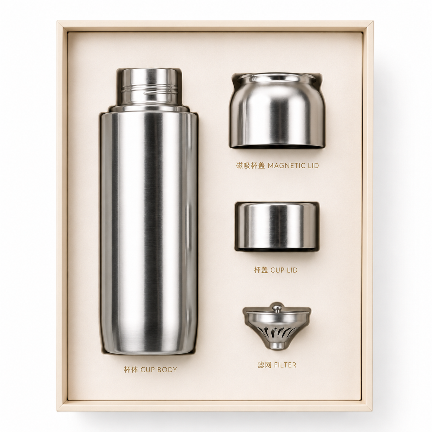 Harmoniq Bottle — Pure Titanium Tea Flask & Water Bottle.