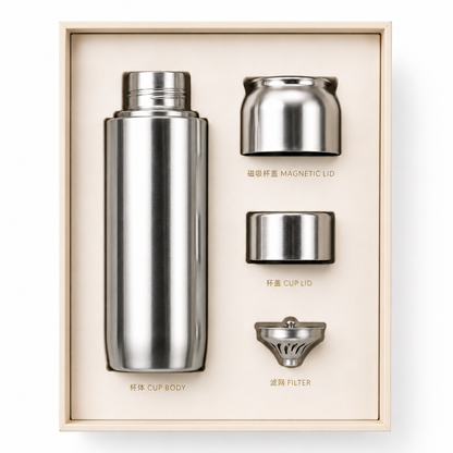 Harmoniq Bottle — Pure Titanium Tea Flask & Water Bottle.