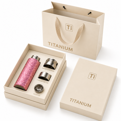 Harmoniq Bottle — Pure Titanium Tea Flask & Water Bottle.