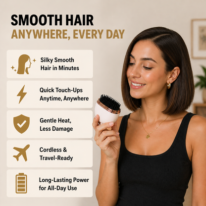 The Harmoniq Mini Pocket-Sized Cordless Heated Brush